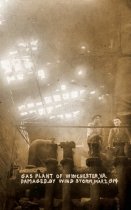 Wind storm damage at gas plant, 1914